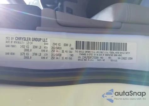 2015 Jeep Grand Cherokee Limited z USA, uszkodzony, nr VIN 1C4RJFBG0FC725994